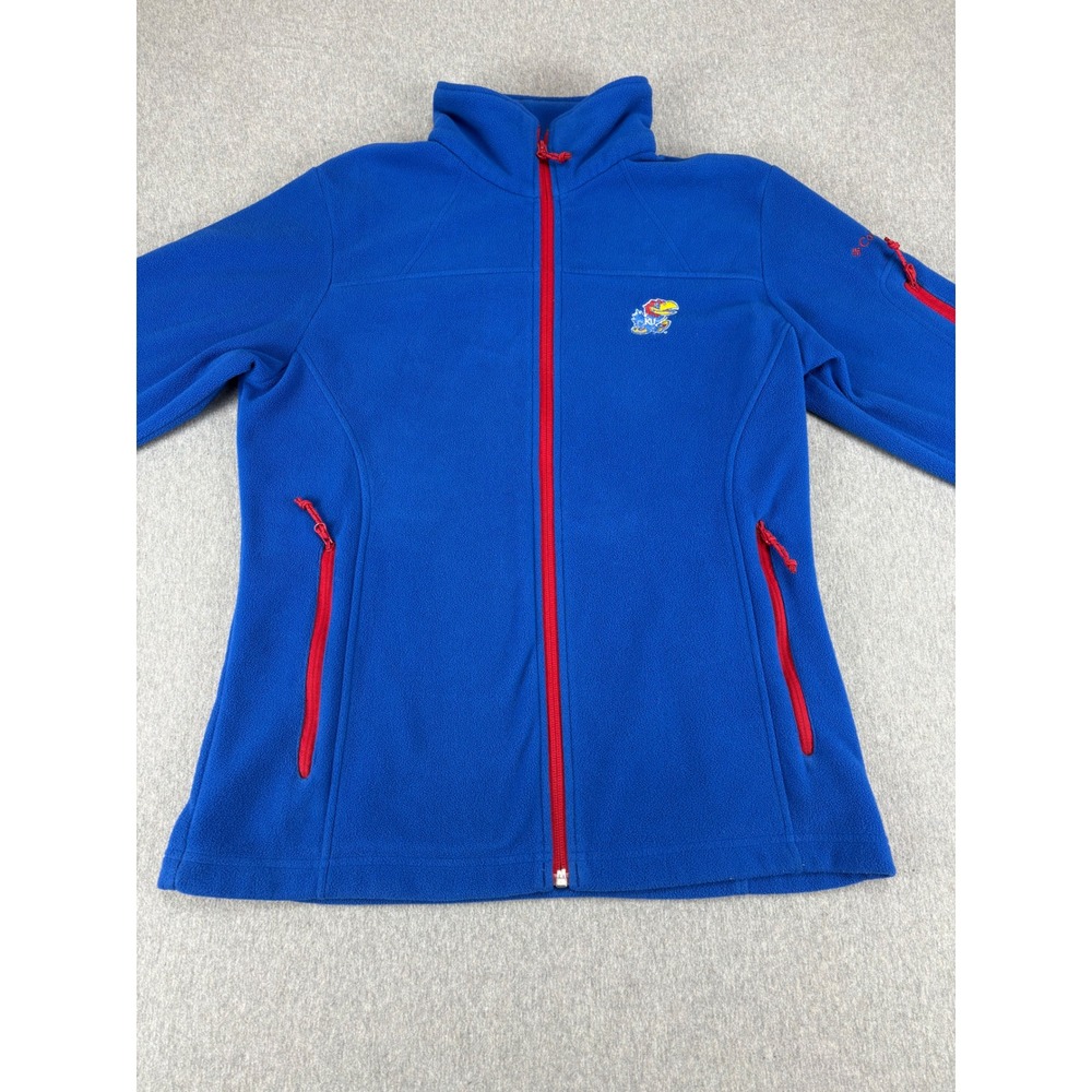 Columbia Kansas Jayhawks Fleece Jacket Mens S‎ Full Zip Blue University Outdoors